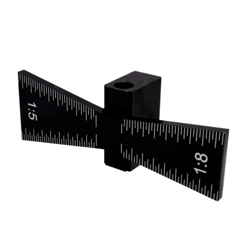 Swallow Tail Dovetail Marker Aluminum Alloy Hand Cut Wood Joints Meter Guide Tool with Scale Template Size 1: 5 and 1: 8