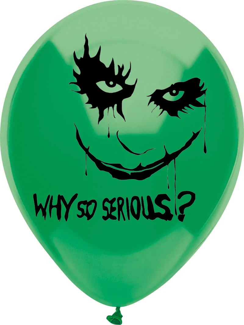 10pcs/lot 12inch Clown Joker Theme Birthday Party Balloon Latex Adult Halloween Why So Serious Heath Ledger Terror Ballon Toys