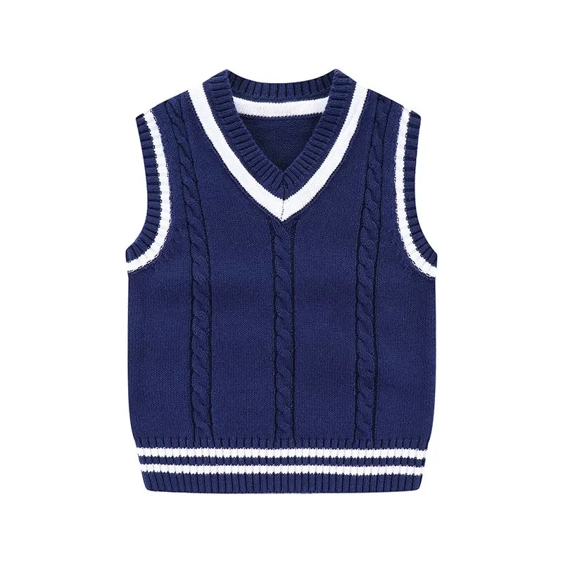 Children\'s Sweater Vest Cotton Boys and Girls Autumn and Winter Clothes Baby Sweater Waistcoat Baby Clothes Vest 0-5-7-8T