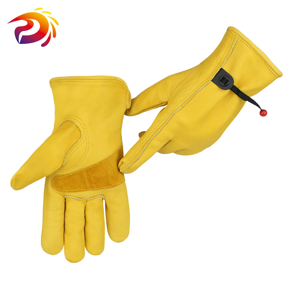 

Leather Safety Work Gloves Double Palm Durable & Strong Cowhide Leather Driving Gardening Construction Metal Working Glove