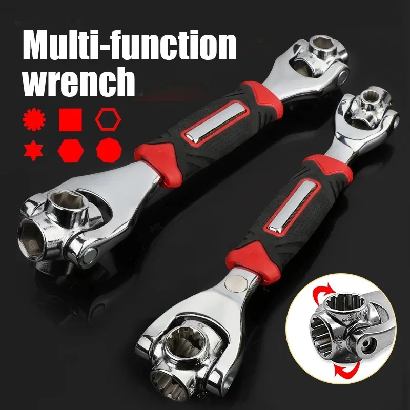 48in1 Wrench Tools Socket Works with Spline Bolts Torx 360 Degree 6-Point Universal Furniture Car Repairing Combination Tools AA