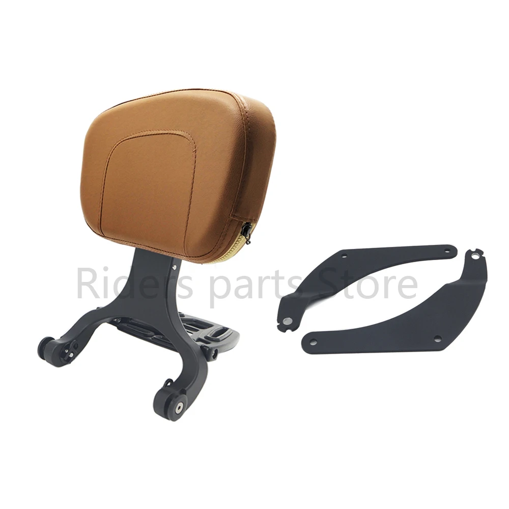 Motorcycle Multi-Purpose Driver & Passenger Backrest Brown For Harley FLSB Softail Sport Glide 2018-2022/FXLR Softail Low Rider