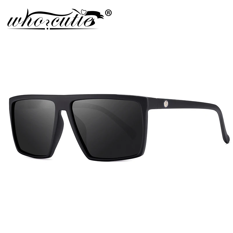 WHO CUTIE 2025 Oversized Square Sunglasses Men Brand Designer Thin Plastic Frame Resin Lens Male Black Sun Glasses Shades OM320