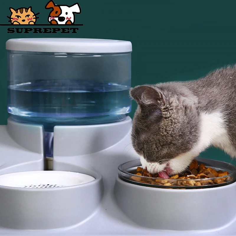 SUPREPET Cat Water Fountain Automatic Pet Feeder Indoor Cute Bowls Set Kitten Food Dispenser Dog Snack Bowl Mascotas для кошек