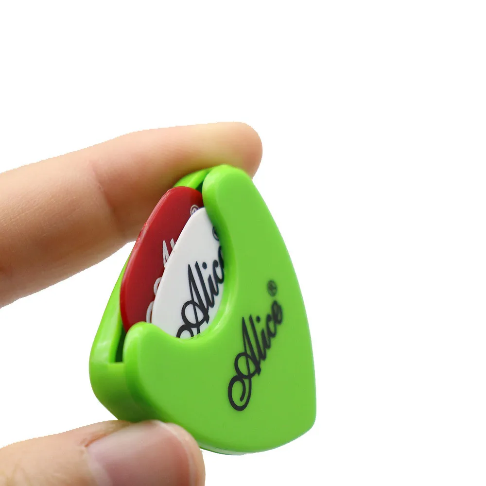 2Pcs Alice Guitar Pick Holder Plastic Plectrum Case Mediator Quick Storage Self Adhesive Triangle Shape 6 Options for Color