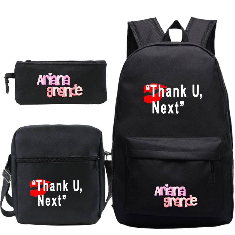 

3Pcs/Set Backpack Ariana Grande Backpacks Teens School Bag Shoulder Bag Pen Bag School Bags Canvas Rucksack Thank U Next Mochila