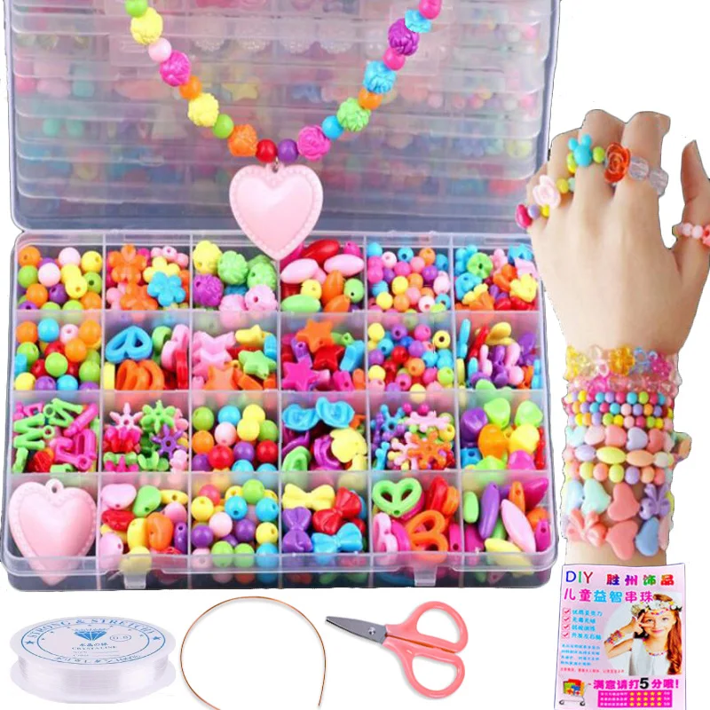 

DIY Girls Colorful Seed Beads kit for Bracelet Needlework Weaving Handicraft Jewelry Craft set Children Making Toys Gift 8 9 10