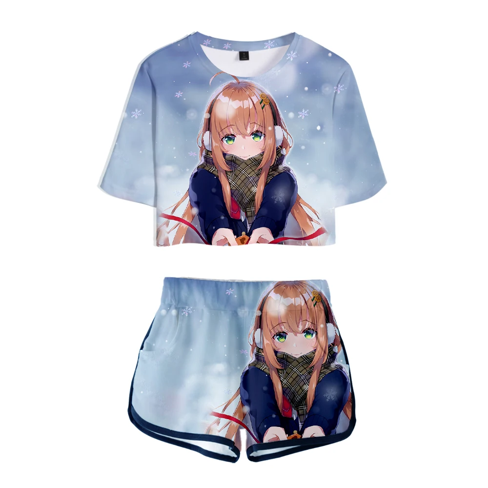 HonmaHimawari 3D Summer unisex Sets Sexy Short Tops+shorts Elastic Waist Suit Vitality Kawaii Two Piece Sets