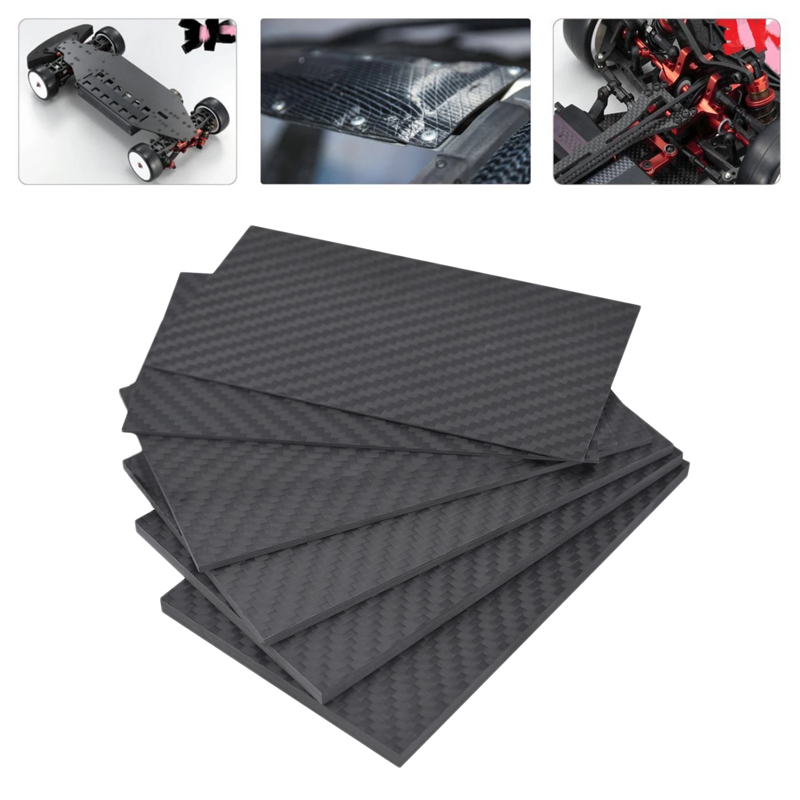 125x75mm 3K Carbon Fiber Plate Panel Sheet 0.5mm/1mm/2mm/3mm for RC Racing