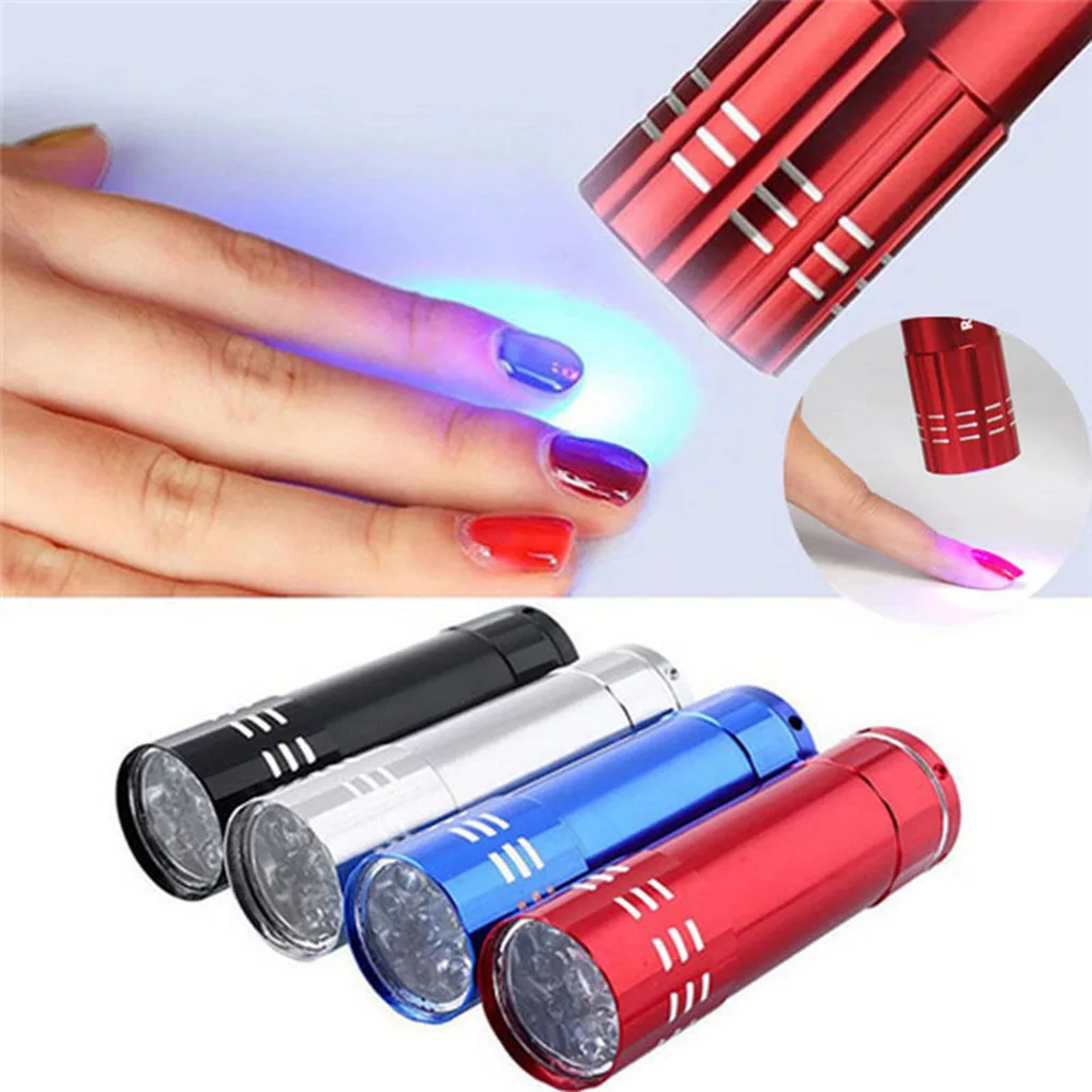 Mini UV LED Light para Unhas Gel, Lâmpada LED UV, Máquina portátil do secador de unhas, Nail Art Tools, 9 Lanterna LED