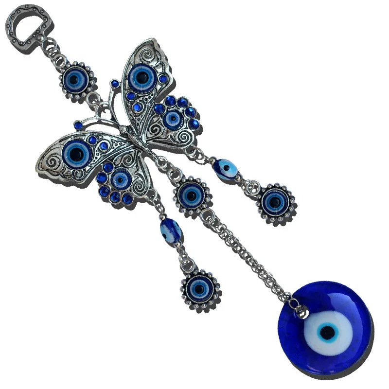 Turkish Blue Eye Indoor Pendant, Ethnic Butterfly, Demon Eyes, Car Wall Hanging Decorations, Home, Garden, Room, 1Pc