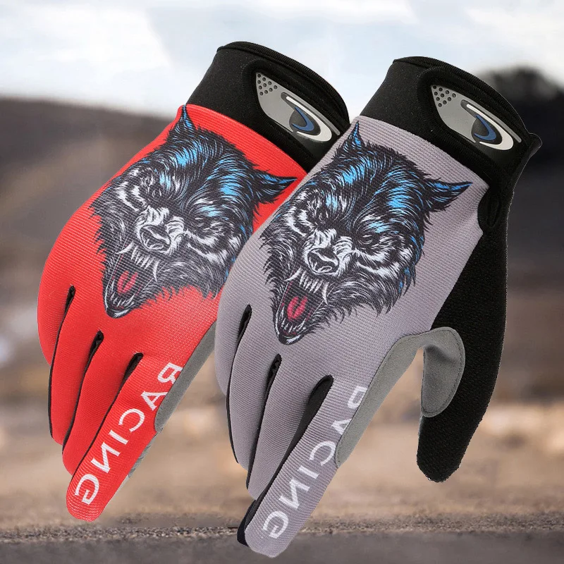 Herrenhandschuhe, Sommer, Frühling, Wolfsschädel, atmungsaktiv, rutschfest, Touchscreen, Radfahren, Sport, Motorrad, Übung, Damen, Rennhandschuhe – Detail 5