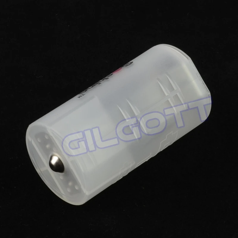 شفافة 2x AA إلى D محول البطارية حامل الصندوق حالات محول