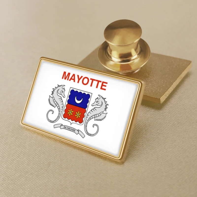Mayotte of France Map Flag Brooch Badges Lapel Pins