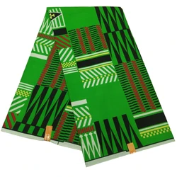 2021 Latest Arrivals New African Pagnes Ankara Veritable Real Wax Green Fabric 6Yards\Set