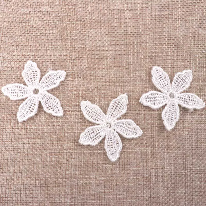 20pcs bellissimo fiore colore bianco pizzo ricamato accessori nastro di pizzo decorazione cucire su pizzo Guipure fai da te 40mm