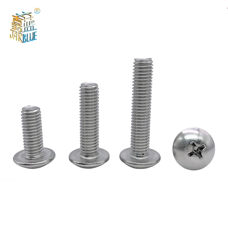 

10/50Pcs Parts M2.5 M3 M4 M5 M6 304 A2-70 Stainless Steel JISB1111T Phillips Braguero Flat Head Large Round Cross Bolt L=3-70 Mm