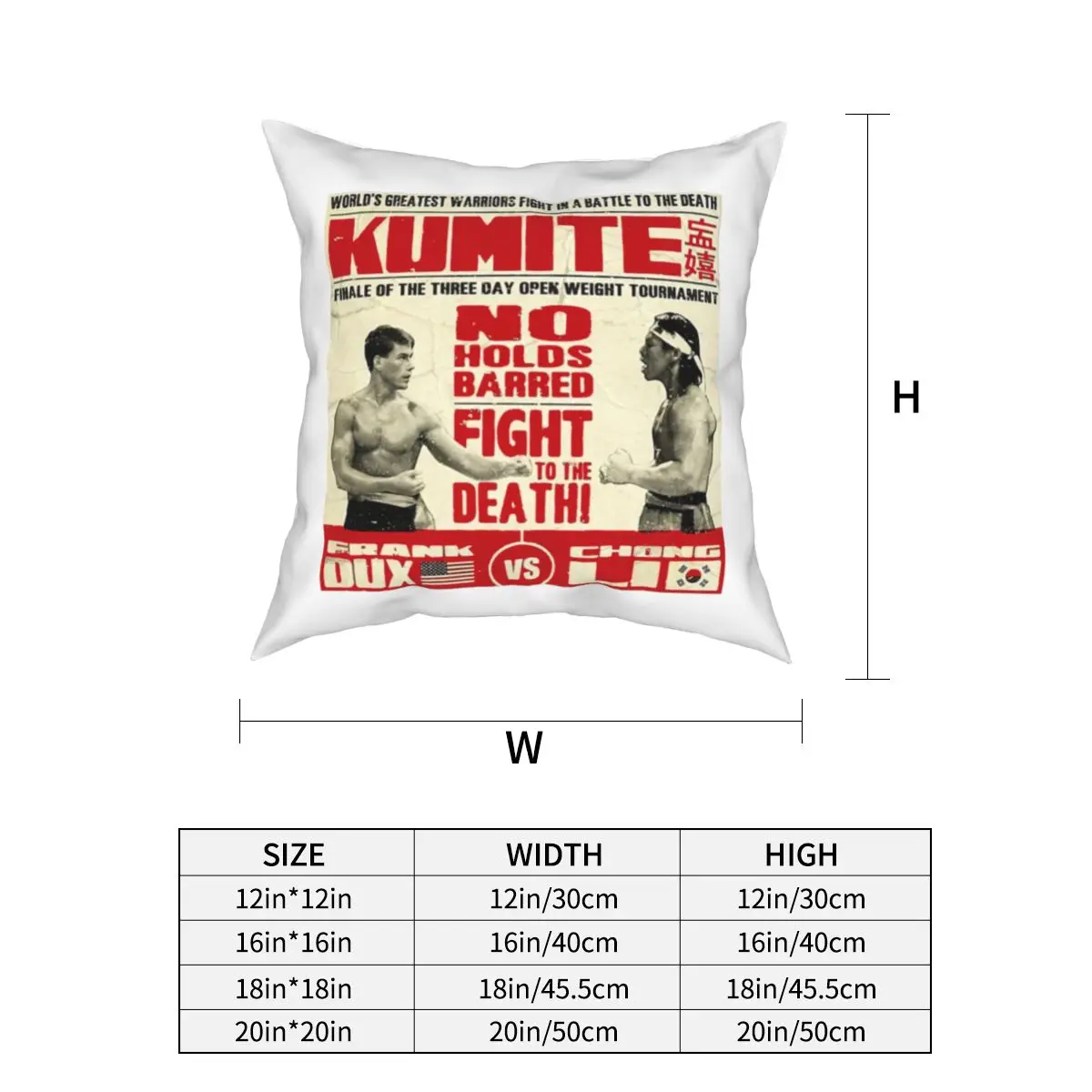 Bloodsport Movie Poster Jean Claude Van Damme Pillow Covers Polyester Home Cushion Case Funny Home Decoration Pillow Cover 18'