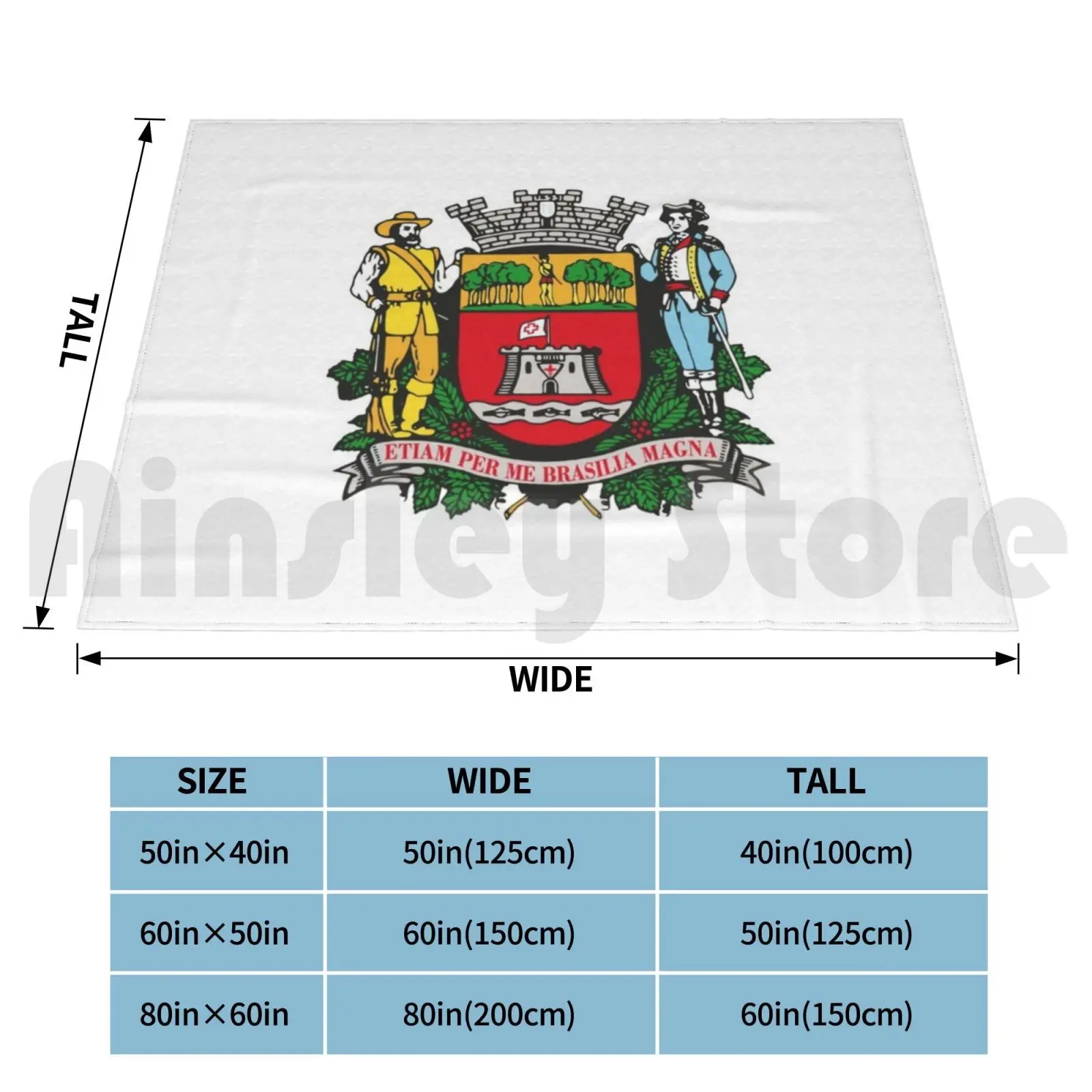 Coat Of Arms Of Jundiaí ( Sp ) , Brazil Blanket Fashion Custom Jundiaí Bras ? O Bandeira Flag S ? O Paulo