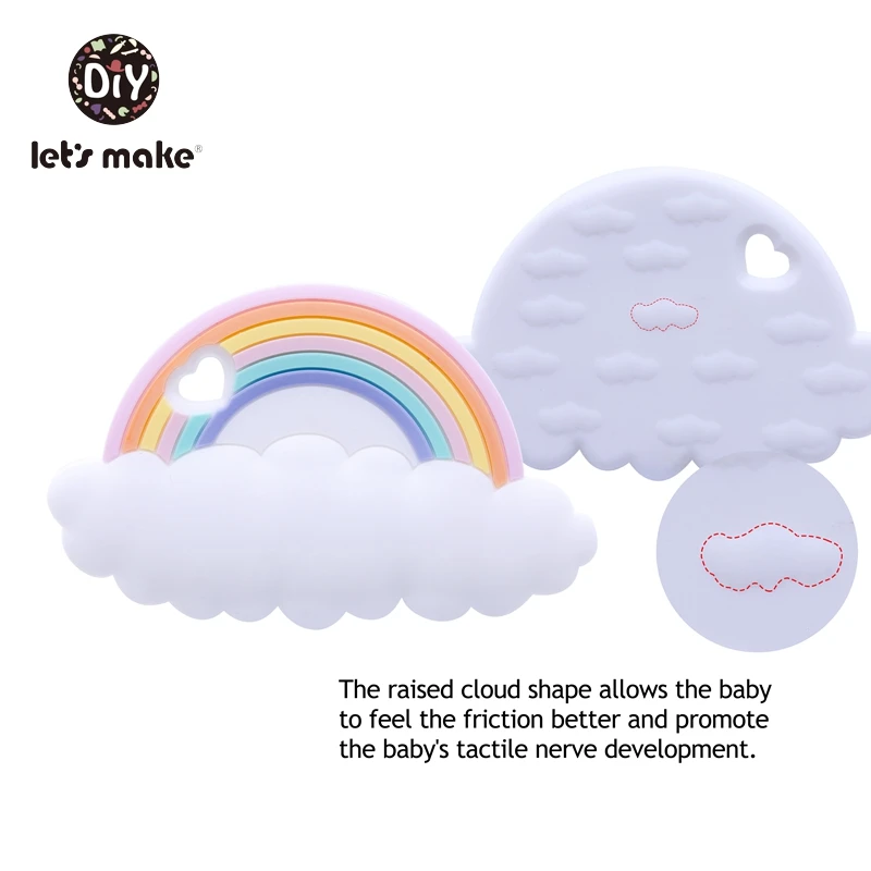 Silicone Teethers Rainbow CAartoon Shape 1pc BPA Free Tint Rod Food Grade Silicone Baby Teethers Teething Toys Charms Patent