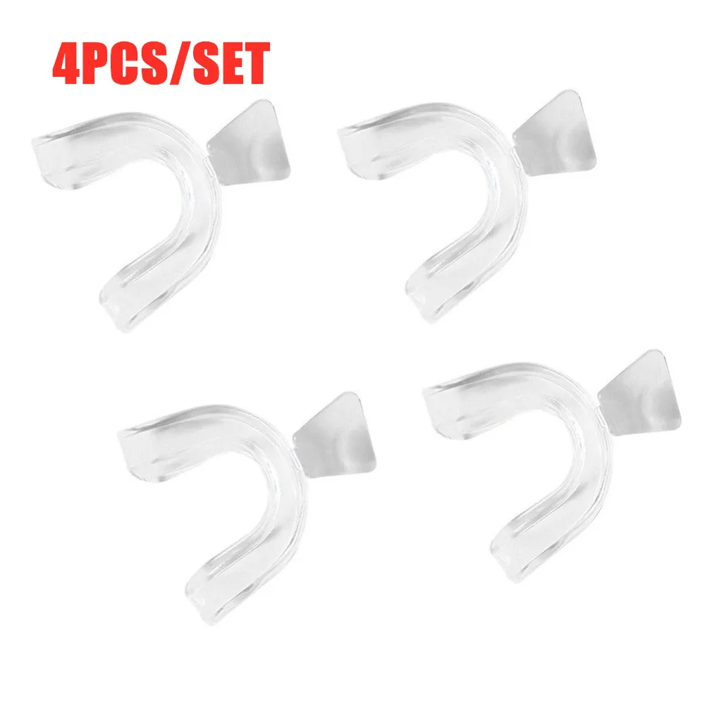 4pcs Silicone Night Mouth Guard for Teeth Clenching Grinding Dental Bite Sleep Aid Whitening Teeth Mouth Tray