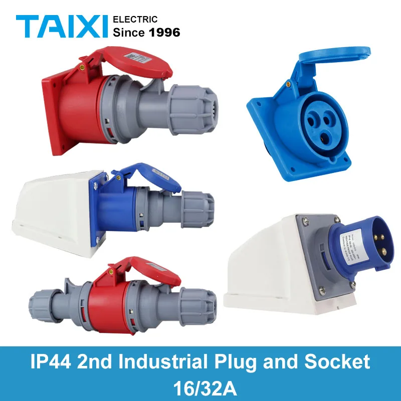 

IP44 Industrial Plug and Socket 16A 3P 4P 5P Waterproof and Explosion-proof Plug and Socket 32A Industrial Coupler