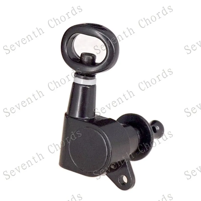 Ein Set mit 6 schwarzen Inline-Mechaniken mit hohlem Griff für elektrische und akustische Gitarren – Zubehörteile – Detail 6