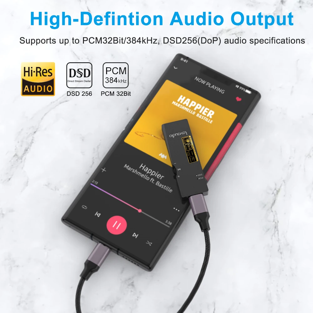 AMPLIFICADOR DE AURICULARES 1Mii DS100 DAC, HiFi, decodificación de Audio, USB tipo c, amplificador PCM de 32 bits/384 DSD256 para Android, iOS, Mac y Windows