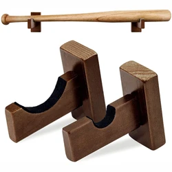 Soporte de exhibición de bate de béisbol, montaje en pared, soportes de estante Horizontal, colgador-BATE de béisbol de madera maciza, protege tornillos ocultos