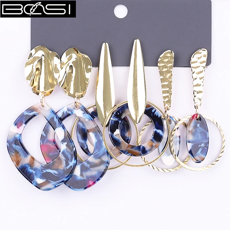 BOSI Women set earrings fashion jewelry drop earrings set bohemian Metal long earrings black simple earring girls boho wholesale