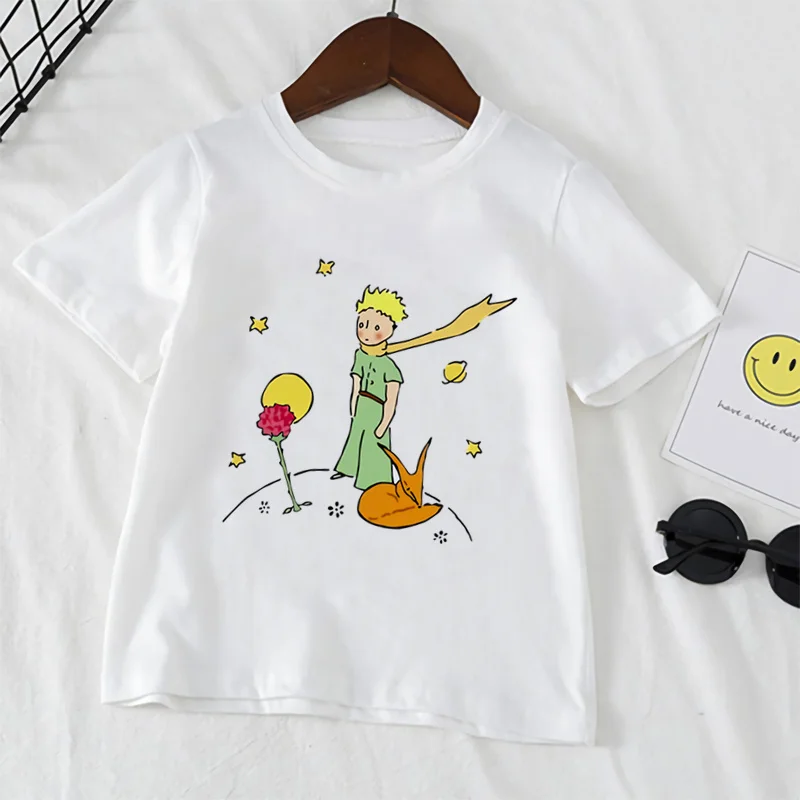 

Children Le Petit Prince Print T-shirt Cute Cartoon Kids T Shirt Boys Girls Summer Kawaii Short-sleeved Tops Costume,YKP032