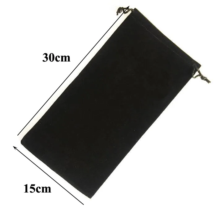 Einzelhandel ab 1 Stück 10x25 15x30 20x30 25x35 cm Große Schwarze Samt-Zugbeutel für Verpackung, Präsentation und Geschenke – Detail 1