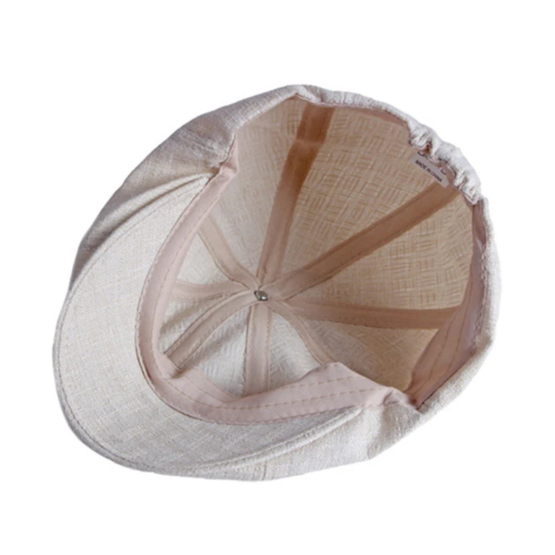 Summer Octagonal Hats For Men Breathable Newsboy Cap Painters Eight-blade Hat Cotton Thin Berets Herringbone Flat Caps