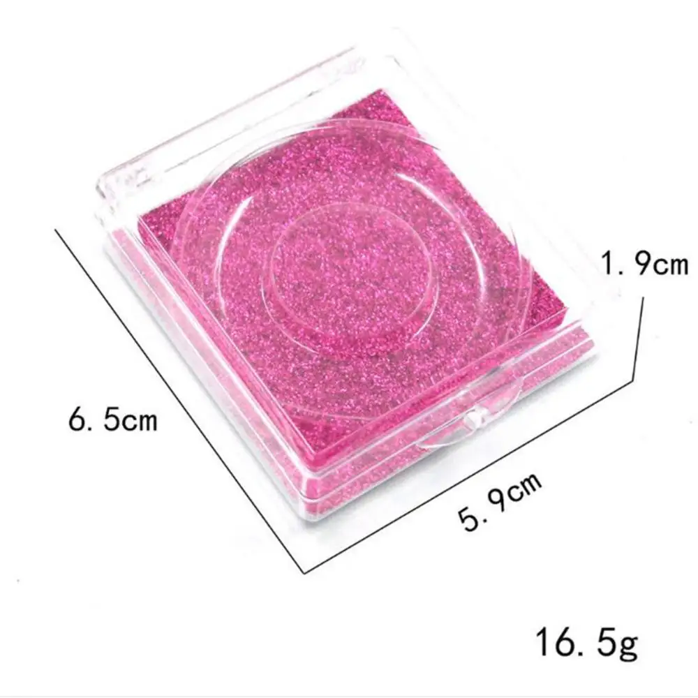 1pc Glitter Plastic Portable Fake Eyelash Storage Box Clear Eyelash Packaging Case Colorful Lash Storage Container with Tray