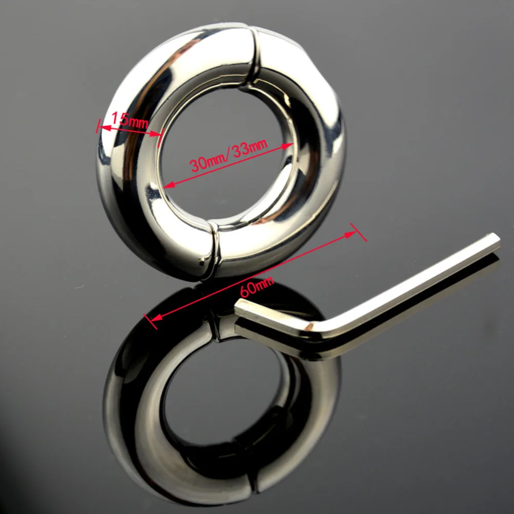 Penis Ring Cock Rings Stainless Steel Heavy Duty Magnetic Ball Scrotum Stretcher Metal Lock semen Male Delay Ejaculation Sex Toy