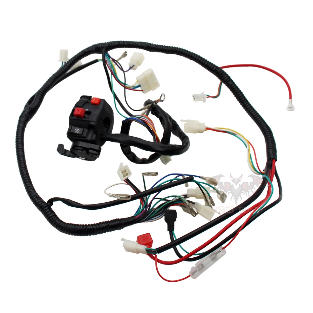 QUAD WIRING HARNESS & Multi-functional ATV Switch CB CG 150cc 200cc 250cc Chinese Electric Start Loncin Zongshen Ducar Lifan