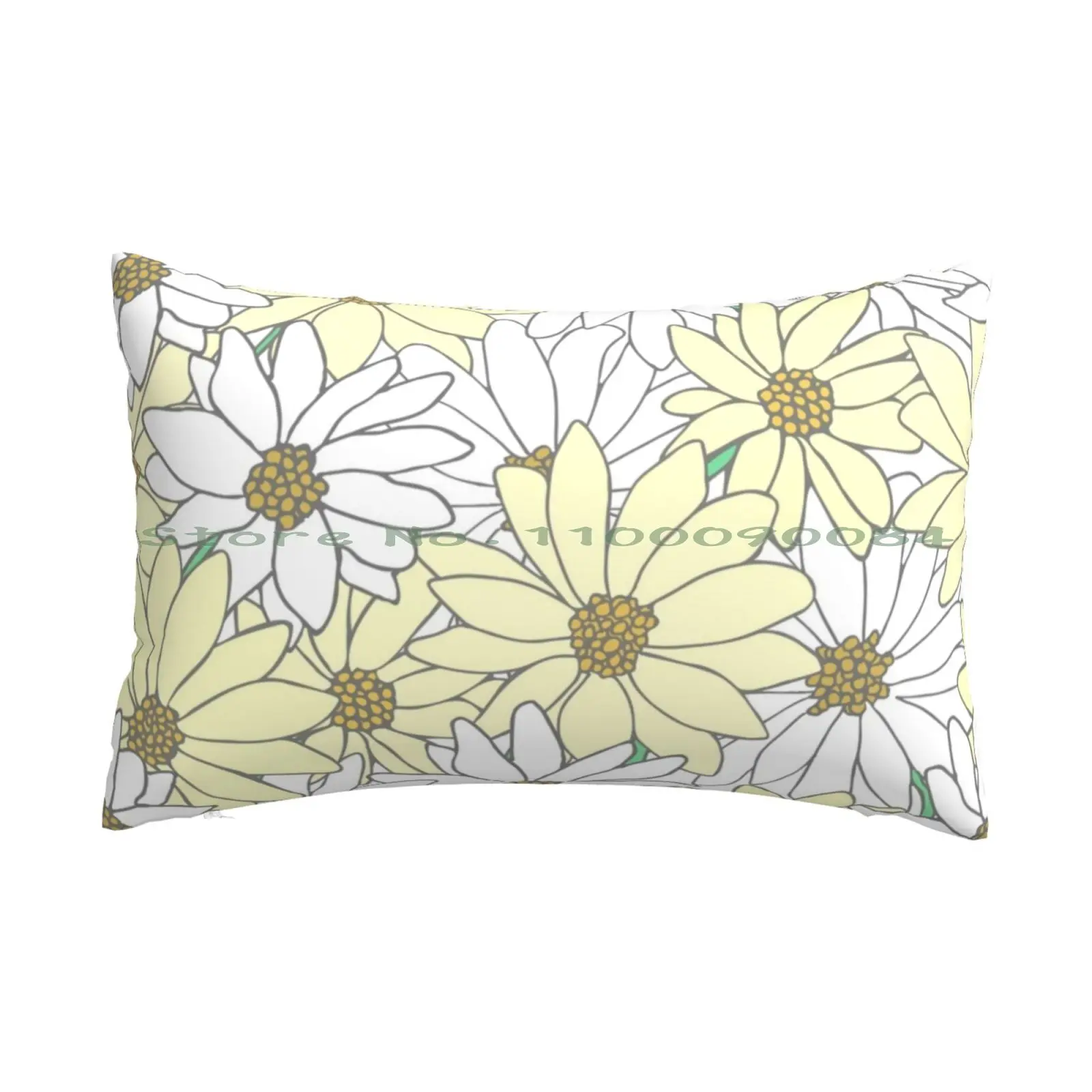 White And Yellow Flowers-Floral Pattern Pillow Case 20x30 50*75 Sofa Bedroom Nl Nederland Netherlands The Hague Den Haag