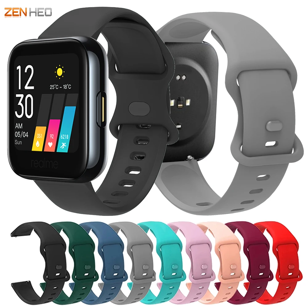 20mm 22mm Silicone Strap For Realme Watch Bands Replacement Watchband for Realme Watch 3/2/2 Pro