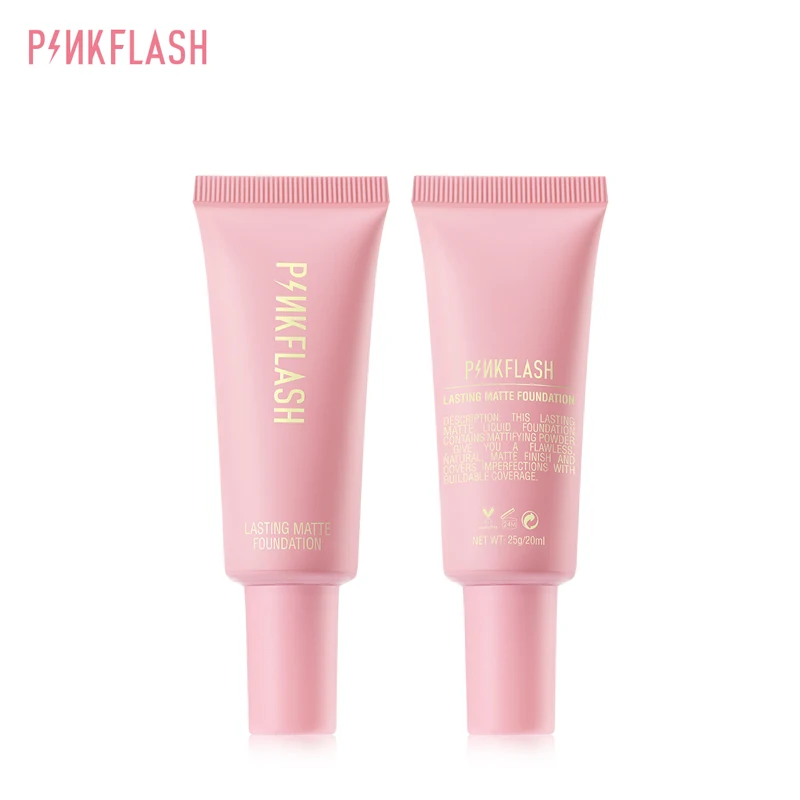 PINKFLASH Makeup Foundation Full Concealer Smooth Oil Control Matte Base Cosmetics Natural Make Up Look Face Foundation