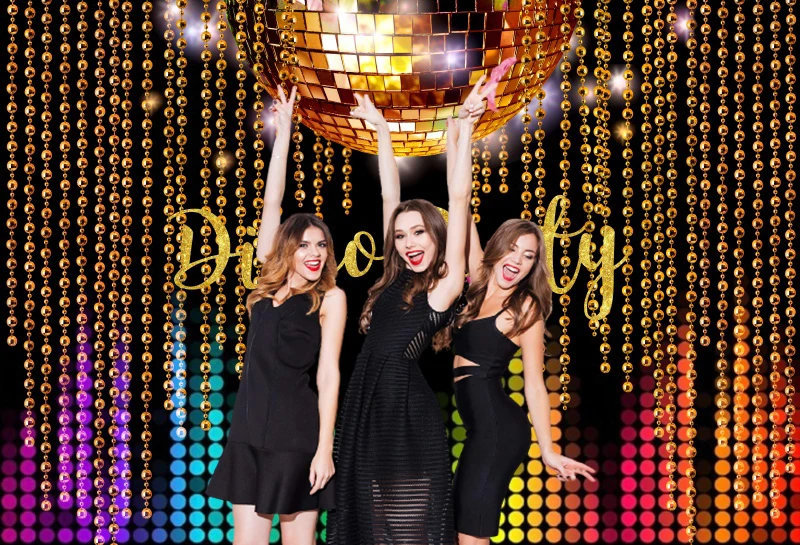 80s 90s Disco Party Birthday Backdrop Music Dance Show Time Stage Recorder Ball Photography Background Photophone Photocall Prop