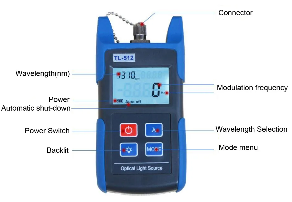 handheld TL-512 Mini Fiber optic light source 1310/1550nm dual-wavelength Fiber optic light source Laser source Free shipping