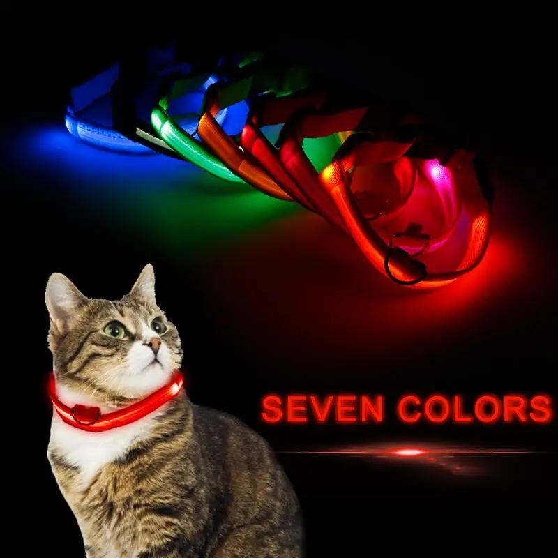 1Pc Fashion Pet Dog Collar Puppy Nylon Glow In The Dark LED Glowing Collar Adjustable Cats Collar Pet Supplies Dog Accessories