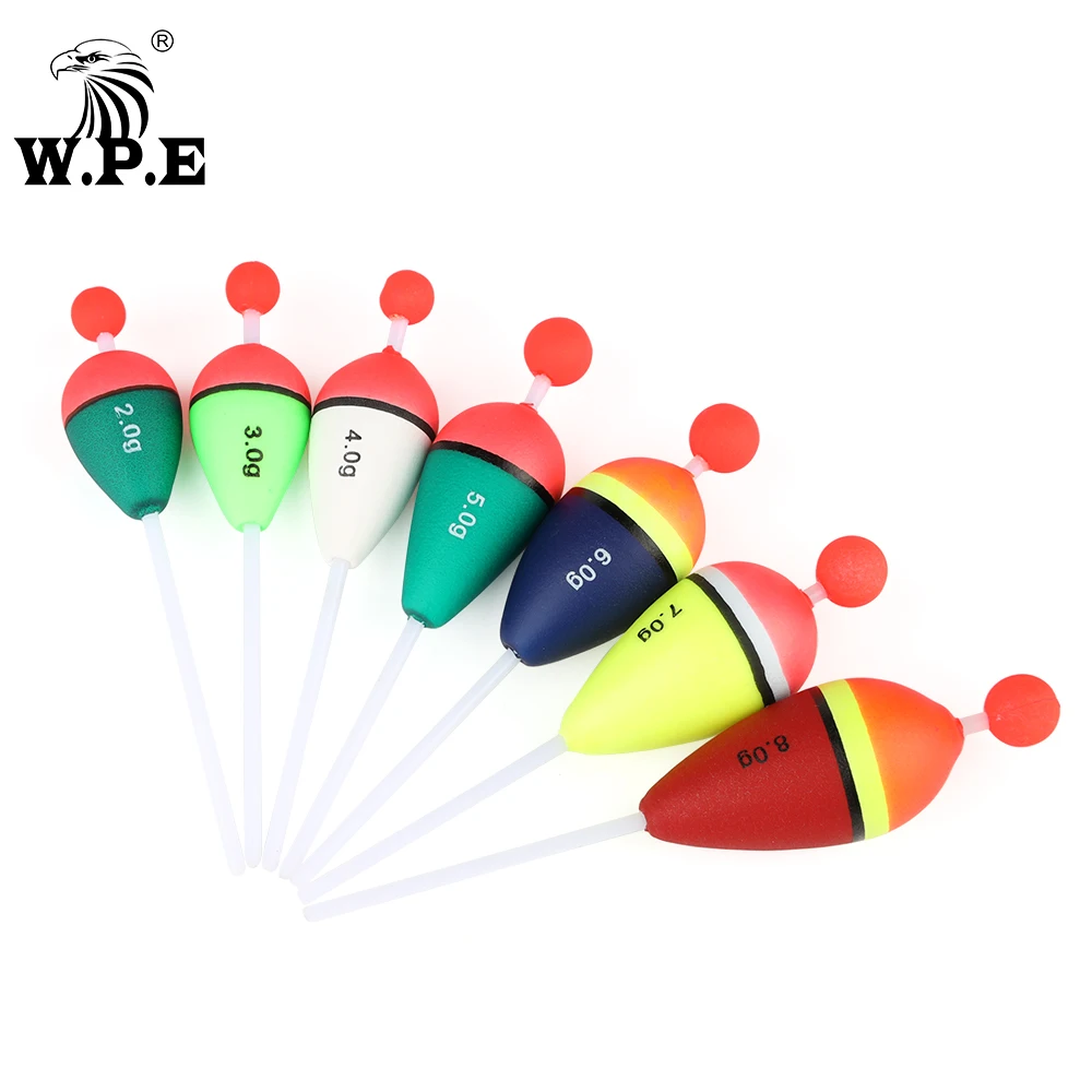 

W.P.E 5 шт./лот, поплавок для рыбалки размером 2-6 г, рыболовные снасти, буй, поплавок, поплавок из вспененного этиленвинилацетата, вертикальные аксессуары для ловли карпа