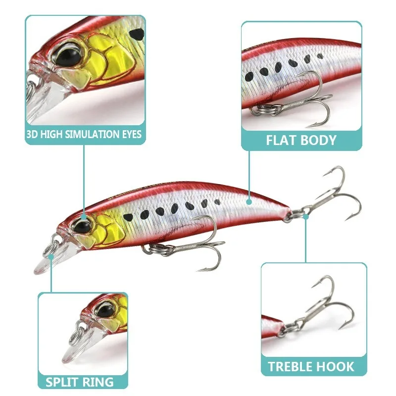 1PCS Minnow Fishing Lure 6.5g 60mm Jerkbait Wobblers Crankbaits Hardbait Minnow Japan Camping Outdoor Fishing Lure for Fishing