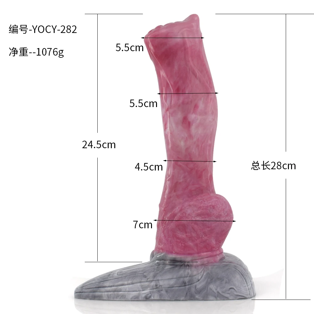 FAAK Silicone Horse Dildo New Gory Raw Meat Color Monster Knotted Animal Dog Penis Sucker Sex Toys For Women Men Masturbator