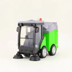 Diecast Toy Model Garbage Truck Engineering Car Pull Back Sound & Light Doors Openable Educational Collection Gift For Children