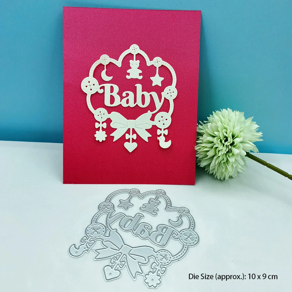 

Frame Die Cut Baby Word Cutting Dies For DIY Scrapbooking Embossing New Born Greeting Card Making Template Die Cutter