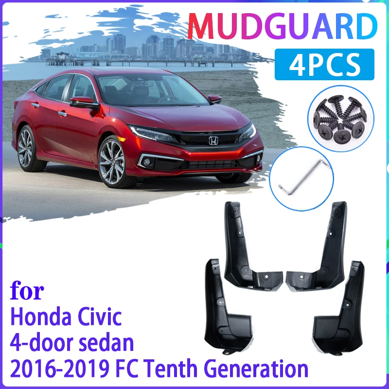 Car Mud Flaps for Honda Civic 2016 2017 2018 2019 FC FC1 FC2 FC5 Mudguard Splash Guard Fender Mudflaps Auto Accessories