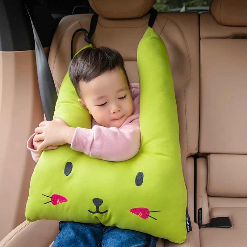 

Rabbit car Seat belts kid cushion animal protect Neck safety children traveling pillow