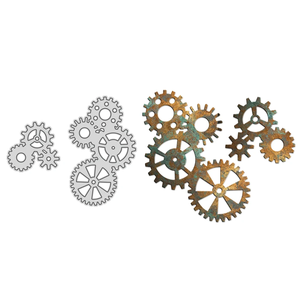 MangoCraft Mechanical Geometric Gear Cutting Dies DIY Scrapbook Cutting Dies Embossed  Decor Metal Dies Cut Paper Card Photo